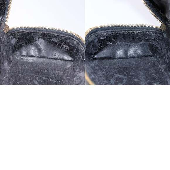 GUCCI Bamboo Vanity Hand Bag Patent Leather Navy Gold 032 1705 032 1705 - Picture 12 of 12